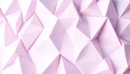 Abstract polygonal background with geometric shapes in soft pastel pink color creating a 3d effect