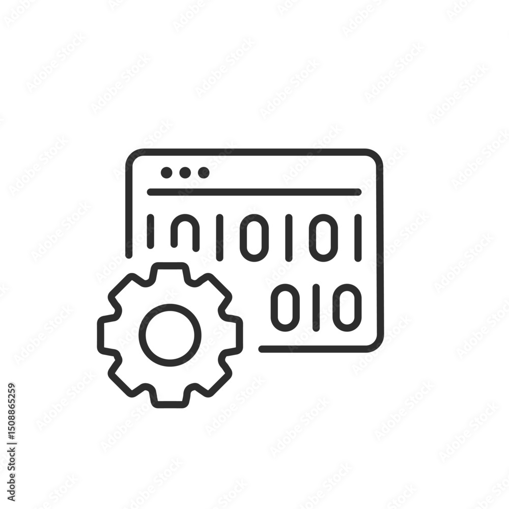 Poster an icon that represents programming alongside gear settings, symbolizing the essential integration o