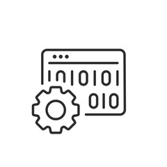 An icon that represents programming alongside gear settings, symbolizing the essential integration of advanced technology in actively promoting and enhancing workplace safety protocols effectively