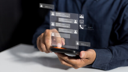 Business chat service leverages social media, digital marketing, and smartphone technology for real-time communication, enabling online client connection, information sharing, and network growth