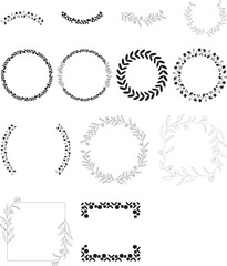 Hand-Drawn Floral Frame Set | Black & White Botanical Borders for Invitations, Branding & Design