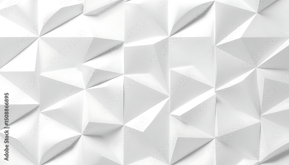 Aufkleber abstract white geometric pattern with 3d triangular shapes and modern design background