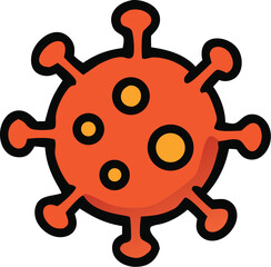 Title Of a red virus. Suitable for medical, scientific, and educational content related to microbiology, virology, and health. A detailed closeup shot.