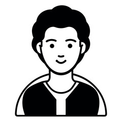 Professional cutout of a smiling person with curly hair on white background