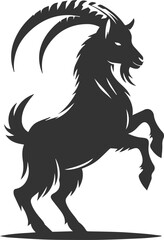 Farm animal vector silhouette of a goat