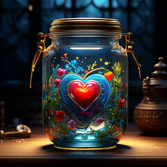 jar with heart