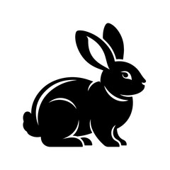 Obraz premium Rabbit Silhouette for Wildlife and Cuteness Design, Jumping Rabbit 