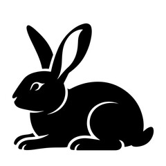 Obraz premium Rabbit Silhouette for Wildlife and Cuteness Design, Jumping Rabbit 