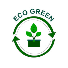 Eco Green Logo Vector Template