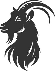 Farm animal vector silhouette of a goat
