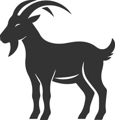 Farm animal vector silhouette of a goat