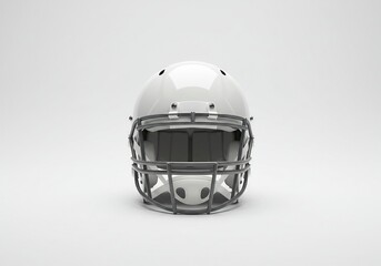 White American football helmet, front view, on plain white background