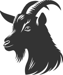 Farm animal vector silhouette of a goat