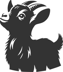 Farm animal vector silhouette of a goat