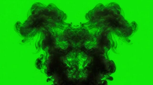 assest black smoke with green screen