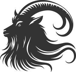 Farm animal vector silhouette of a goat