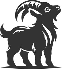 Farm animal vector silhouette of a goat