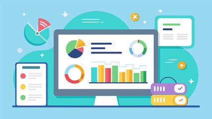 A datadriven dashboard that tracks student progress in realtime and highlights areas that need improvement.. Vector illustration