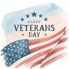 Happy veterans day american flag watercolor patriotic celebration