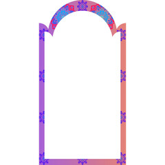 vector pink and brown floral border with frame