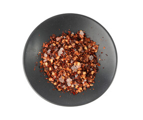 Chili and salt seasoning, red chilli pepper spice powder, dry crushed hot pepper flakes