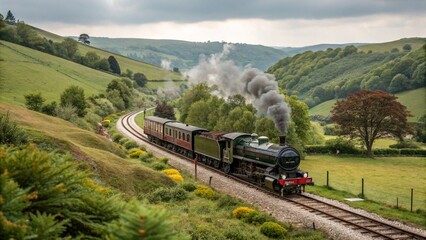 steam train in the mountains