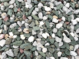Mixed Gravel Texture with White, Gray, Brown and Blue Stones