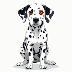 Spotted Dalmatian Puppy Vector &ndash; Cute Dog Illustration