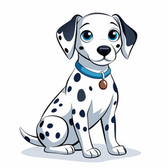 Fototapeta premium Dalmatian Dog Drawing – Black and White Puppy Vector Art