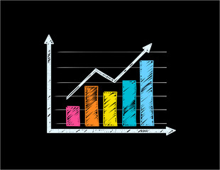 chalk colorfull bar chart.eps