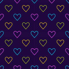 Cute colorful seamless pattern with hearts