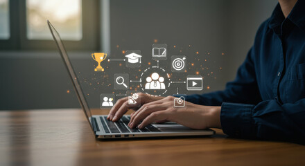 Online education platform empowers collaborative learning, showcasing virtual classrooms, skill development, and e-learning technologies for professional growth