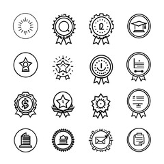 賞とセキュリティ関連のアイコン｜Awards and Security Related Icons