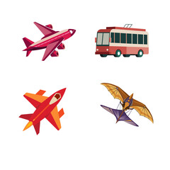 transportation icons set