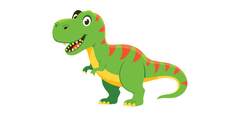 Adorable Cartoon Tyrannosaurus Rex Dinosaur Illustration