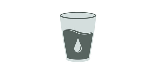 Simple Glass of Water Icon Design Illustration