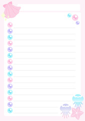 海の生き物ToDoリストピンク