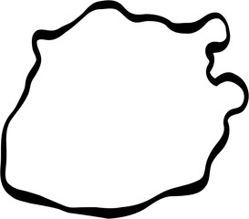 Doodle freehand drawing of Saba island map.