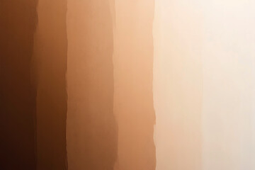 Close-up view of various shades of beige and tan paint applied in vertical stripes on a wall, creating a gradient effect
