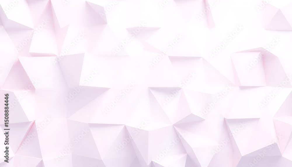 Aufkleber soft pastel pink geometric polygonal surface with light and shadow creating texture