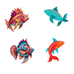 Fototapeta premium set of fishes