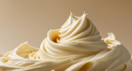 Creamy Swirls of Deliciousness. A CloseUp of Decadent Frosting Texture and Sweet Indulgence.