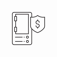 Mobile banking security protection icon vector sign