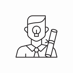 student idea bulb icon vector sign