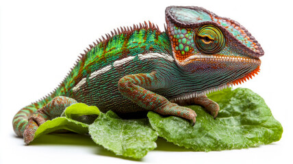 Fototapeta premium chameleon on a white background