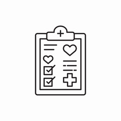 Medical clipboard health record icon vector sign