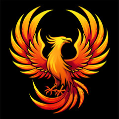 Bright vector image of a fantastic Phoenix bird.