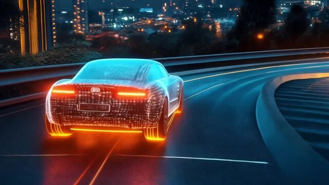 The car with the light turned around the corner