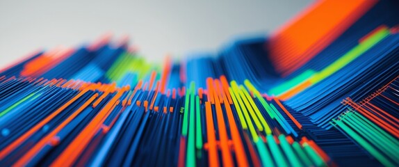 Abstract Colorful Data Visualization. Chart of Lines, Bars, and Analytical Insights.