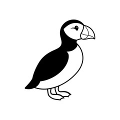 Vector illustration of puffin silhouette